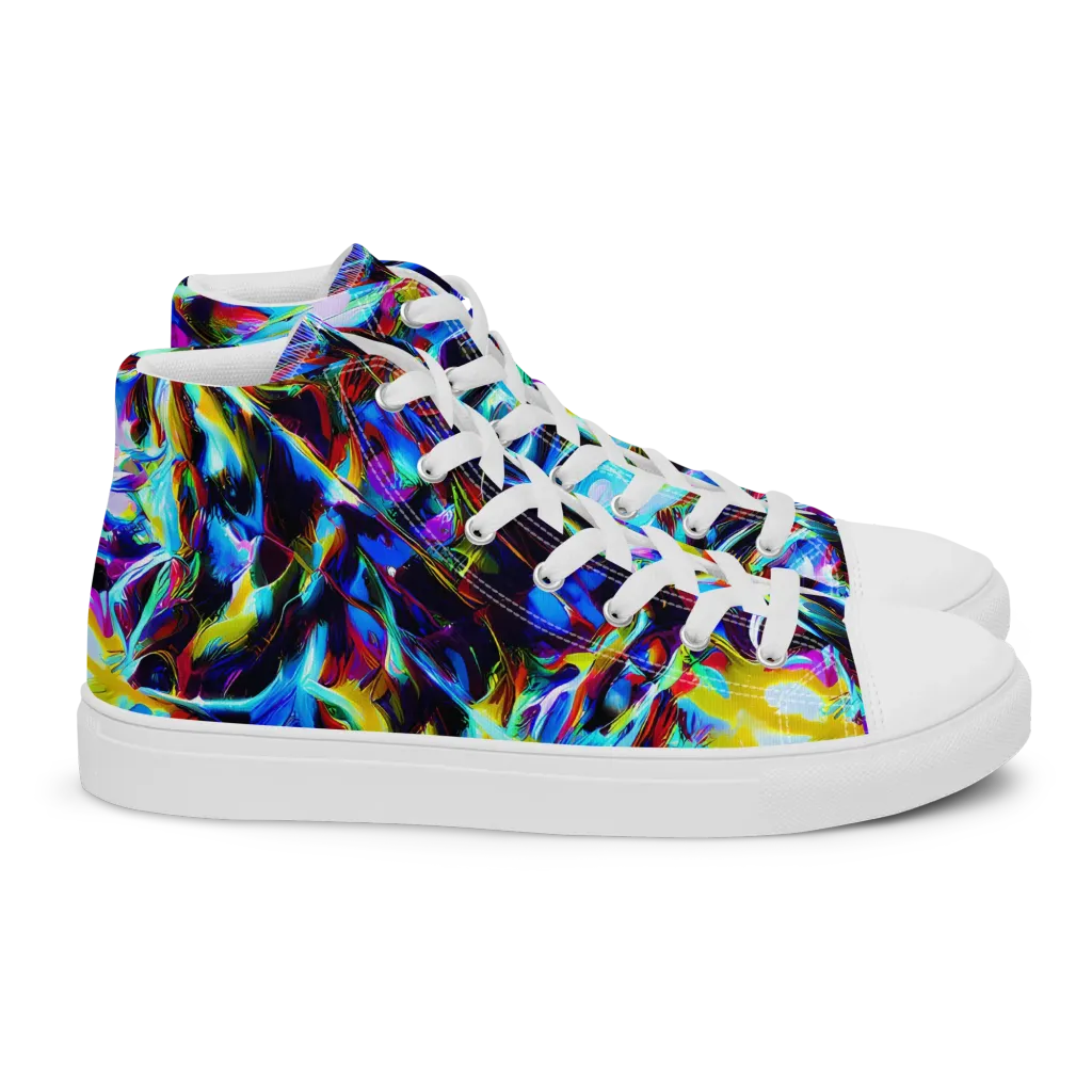 Spectrum Collision on Women's High Top Canvas Shoes — Right
