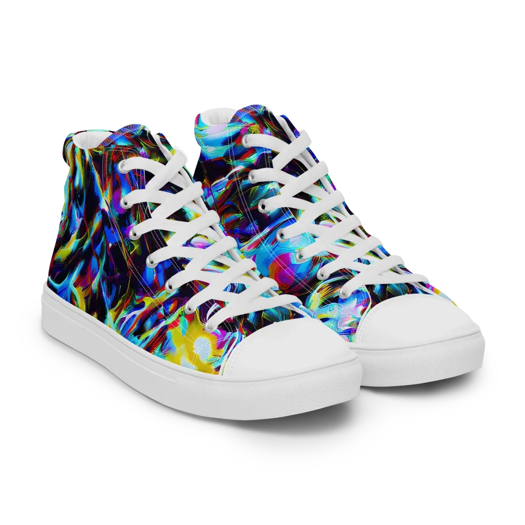 Spectrum Collision on Women's High Top Canvas Shoes — Right Front