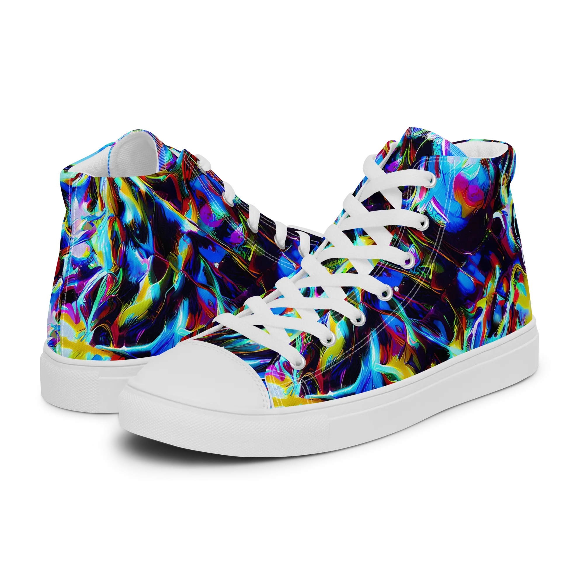 Spectrum Collision on Women's High Top Canvas Shoes — Left