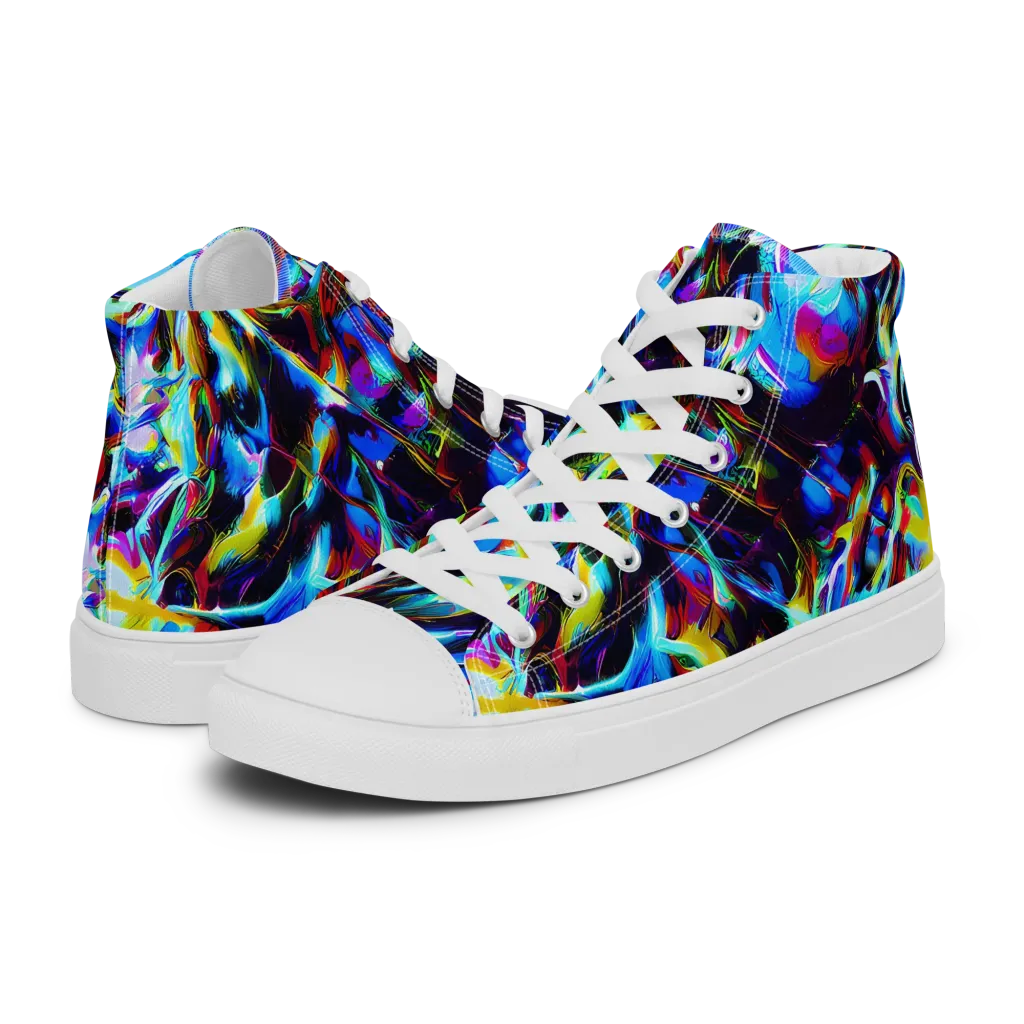 Spectrum Collision on Women's High Top Canvas Shoes — Left