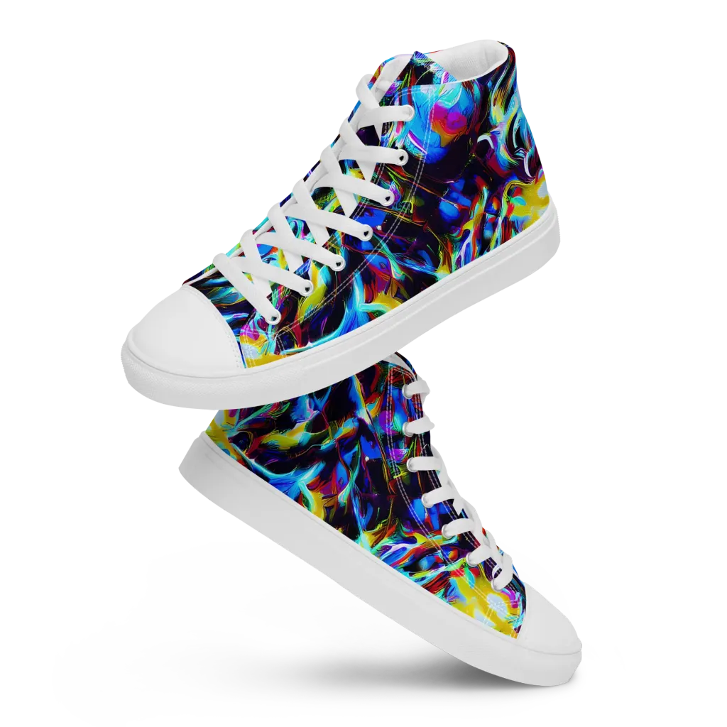 Spectrum Collision on Women's High Top Canvas Shoes — Front