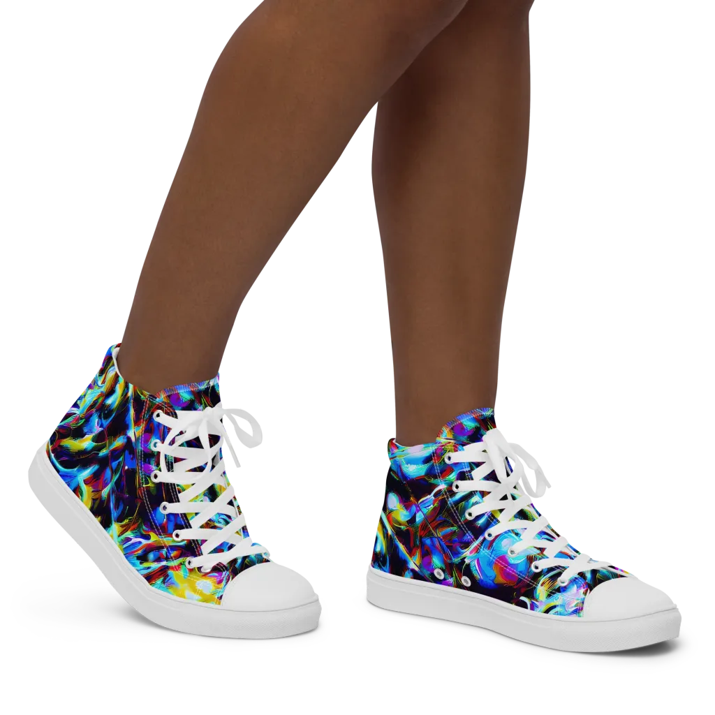 Spectrum Collision on Women's High Top Canvas Shoes — Right
