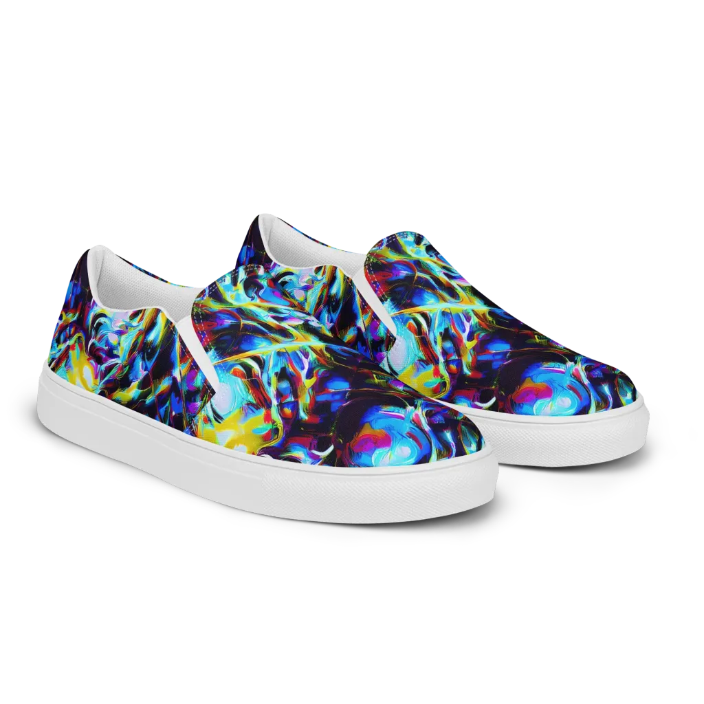 Spectrum Collision on Men's Slip-On Canvas Shoes — Right Front