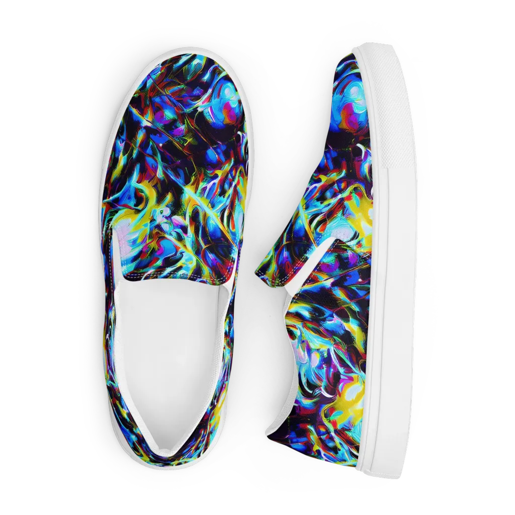 Spectrum Collision on Men's Slip-On Canvas Shoes — Front