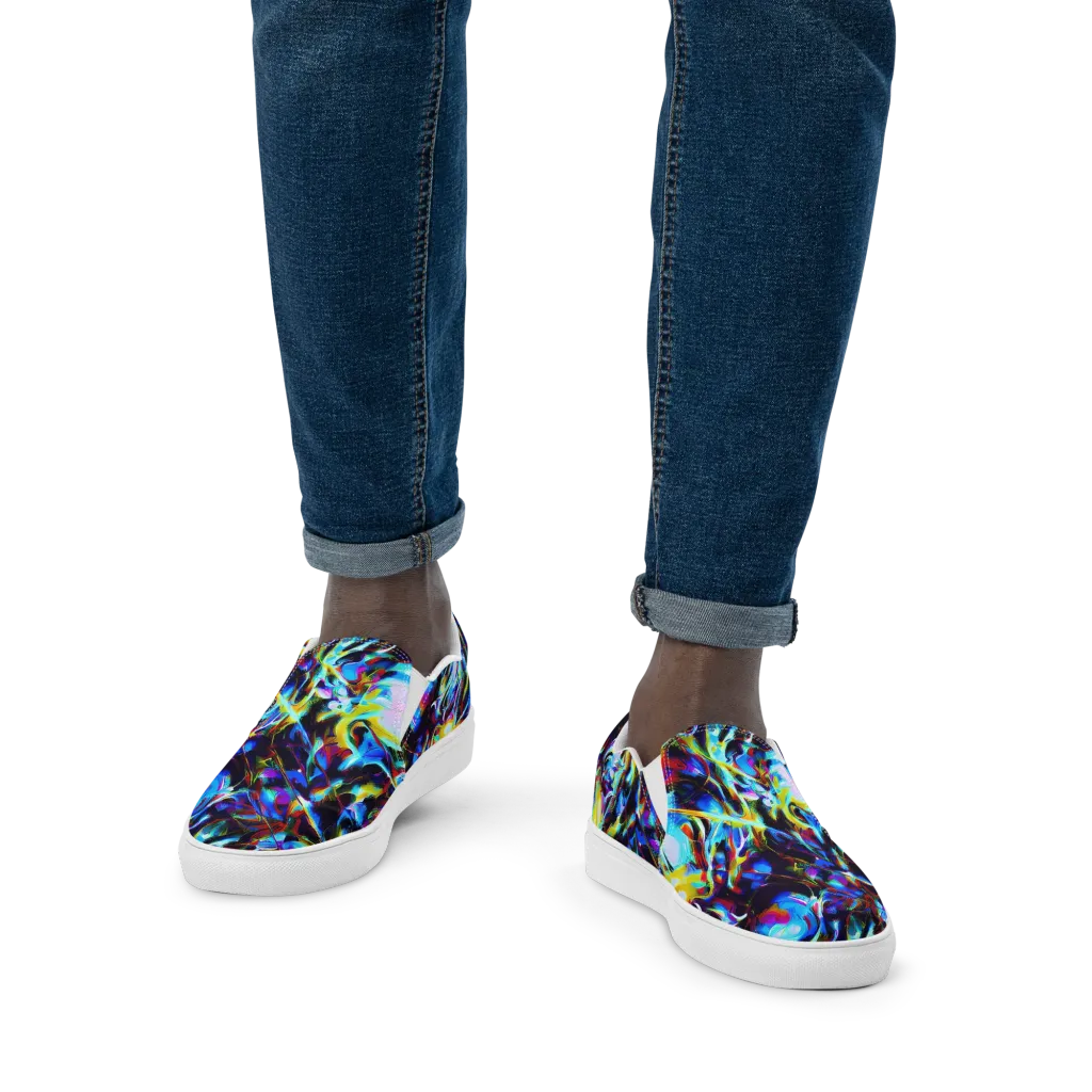 Spectrum Collision on Men's Slip-On Canvas Shoes — Front