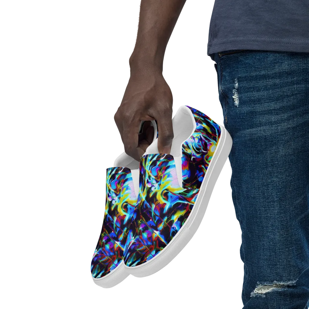 Spectrum Collision on Men's Slip-On Canvas Shoes — Left Front