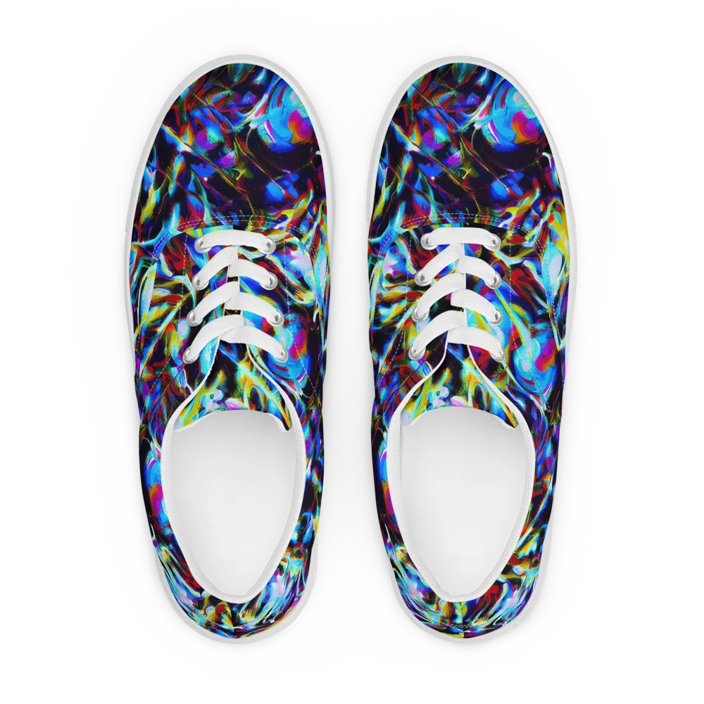 Spectrum Collision on Men's Lace-Up Canvas Shoes — Front