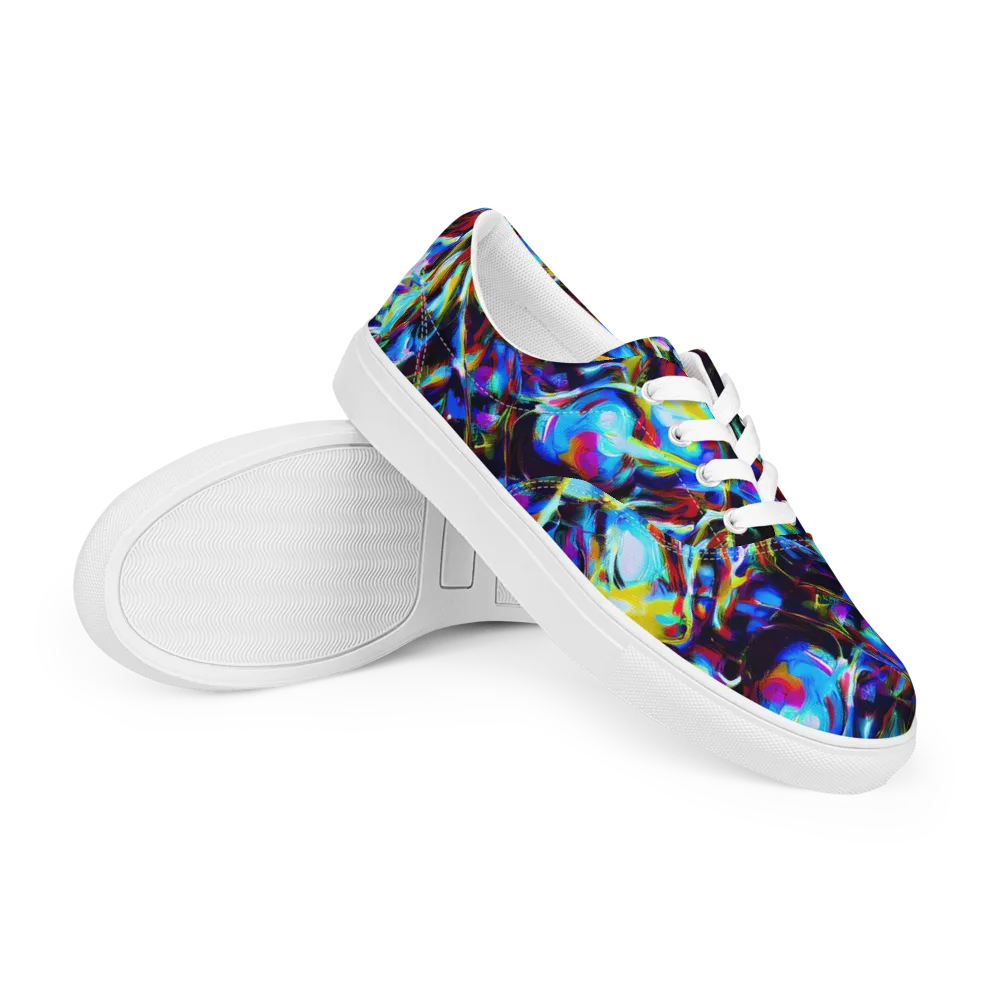 Spectrum Collision on Men's Lace-Up Canvas Shoes — Right Front