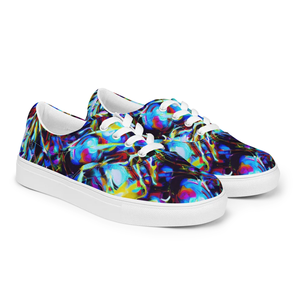Spectrum Collision on Men's Lace-Up Canvas Shoes — Right Front