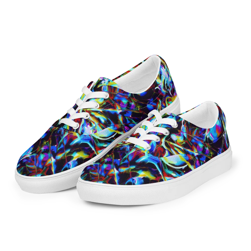 Spectrum Collision on Men's Lace-Up Canvas Shoes — Left Front