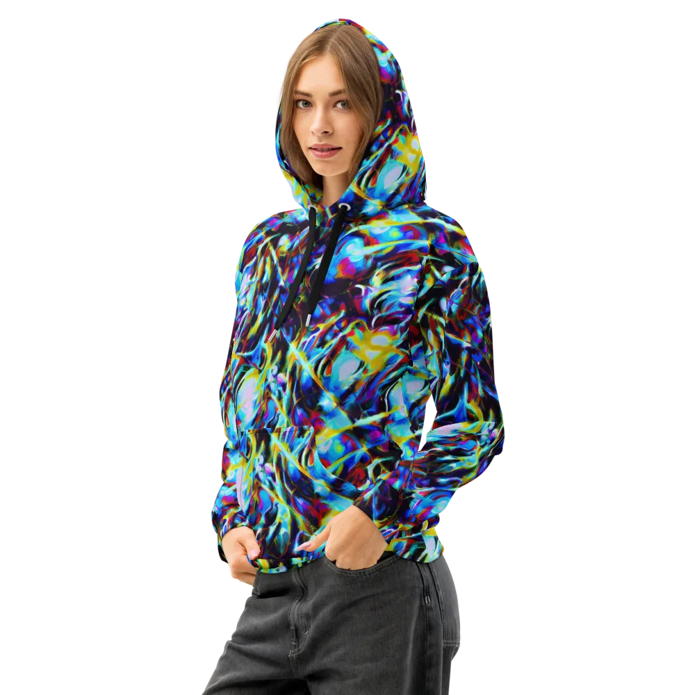 Spectrum Collision on Cotton Hoodie — Left Front