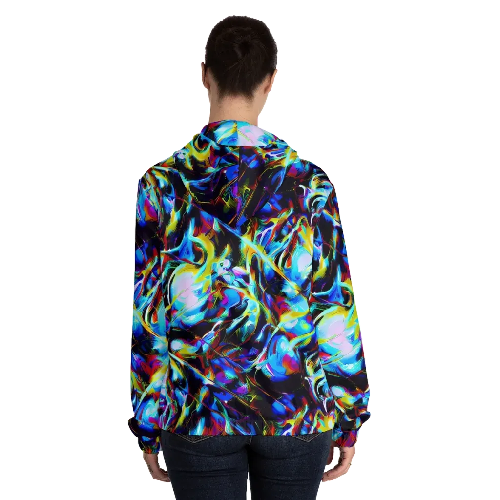 Spectrum Collision on Women's Full-Zip Hoodie — Back On Person