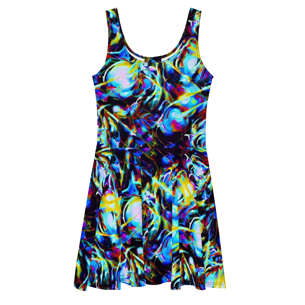 Spectrum Collision on Skater Dress — Front