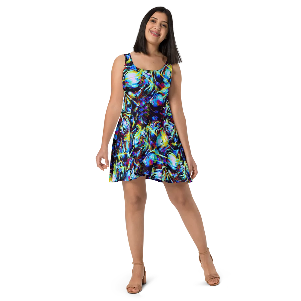 Spectrum Collision on Skater Dress — Front