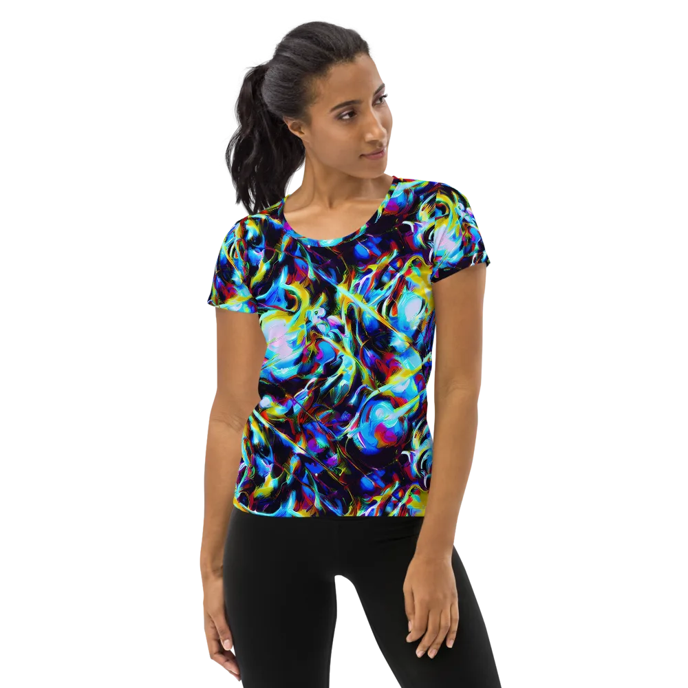 Spectrum Collision on Women's Athletic T-Shirt — Front