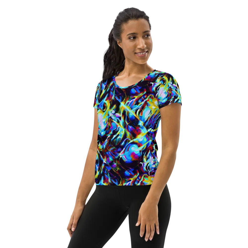 Spectrum Collision on Women's Athletic T-Shirt — Left
