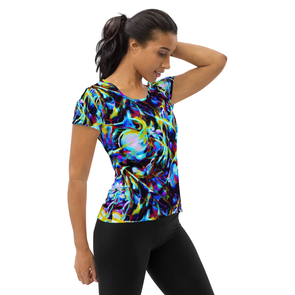 Spectrum Collision on Women's Athletic T-Shirt — Right