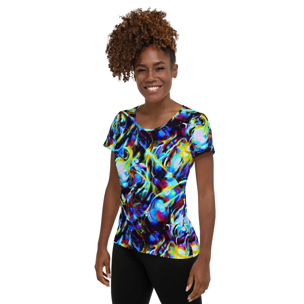 Spectrum Collision on Women's Athletic T-Shirt — Left
