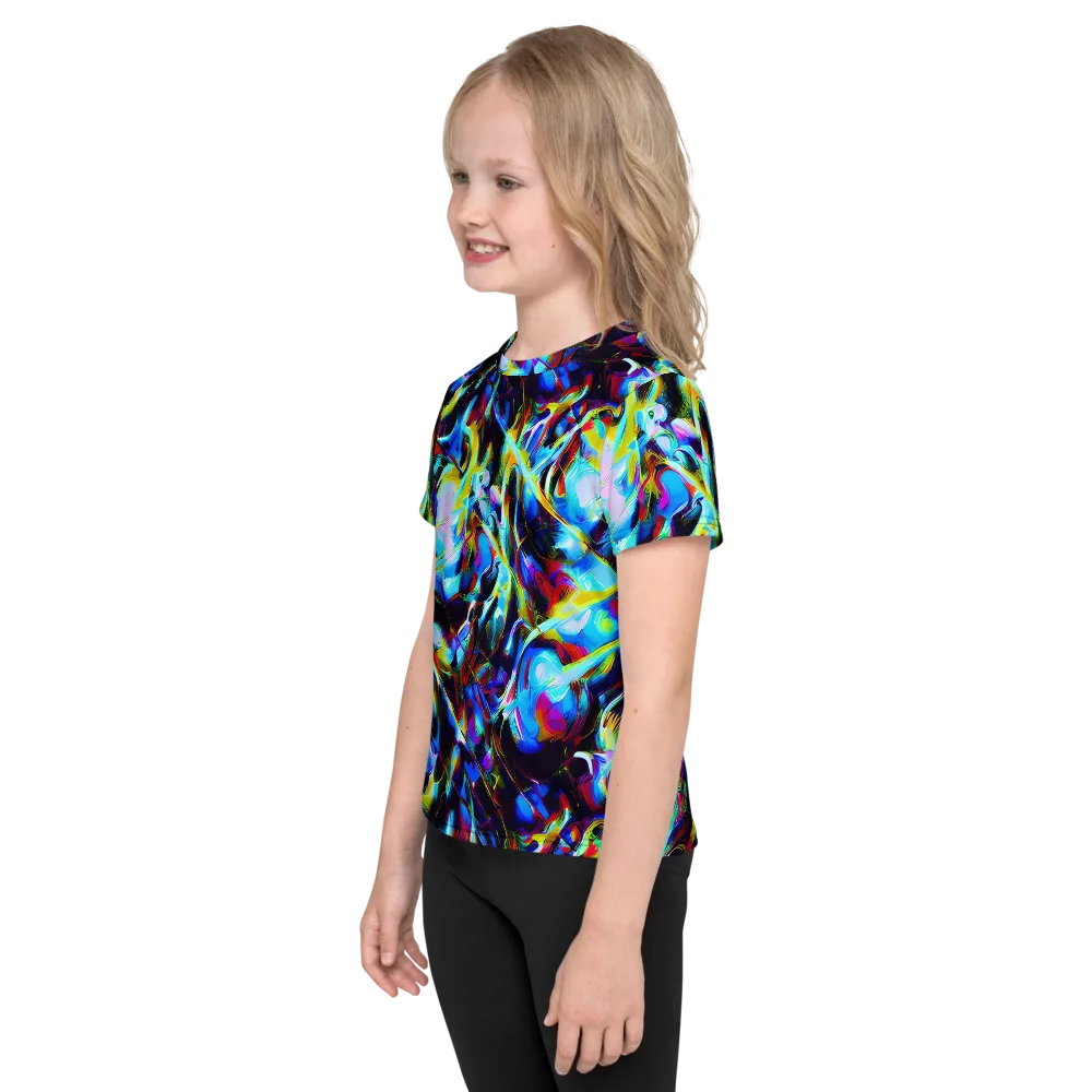Spectrum Collision on Kids Crew Neck T-Shirt — Left