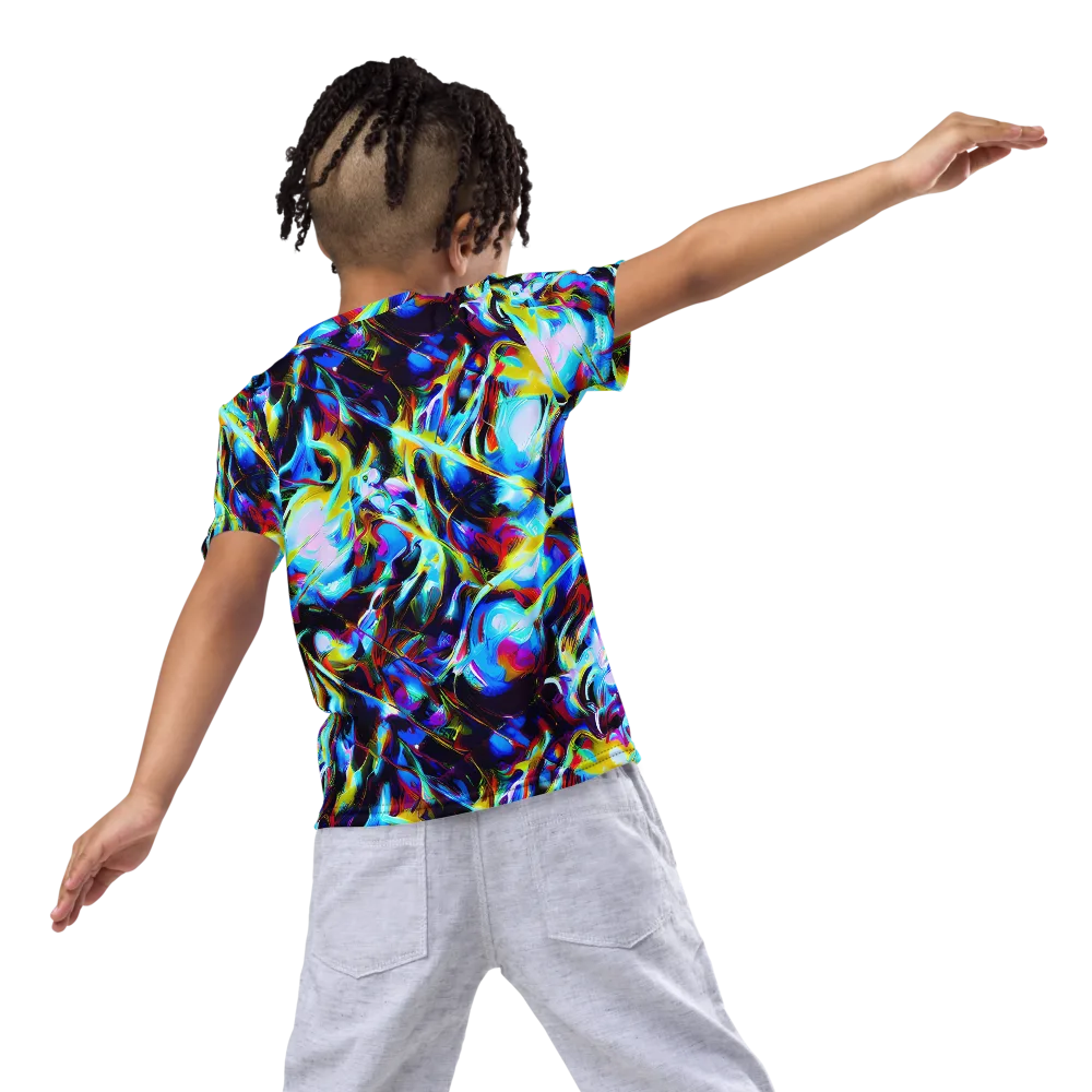 Spectrum Collision on Kids Crew Neck T-Shirt — Back
