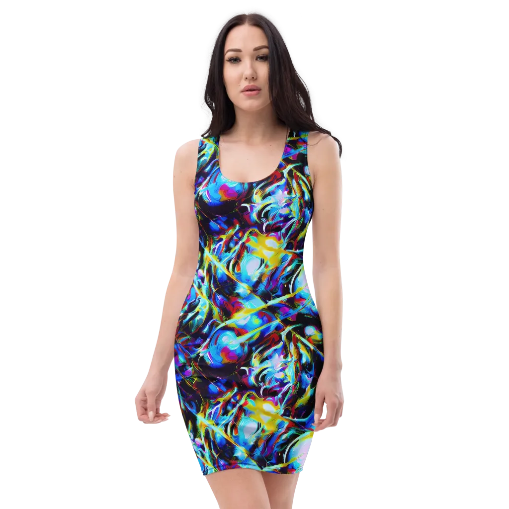 Spectrum Collision on Bodycon Dress — Front