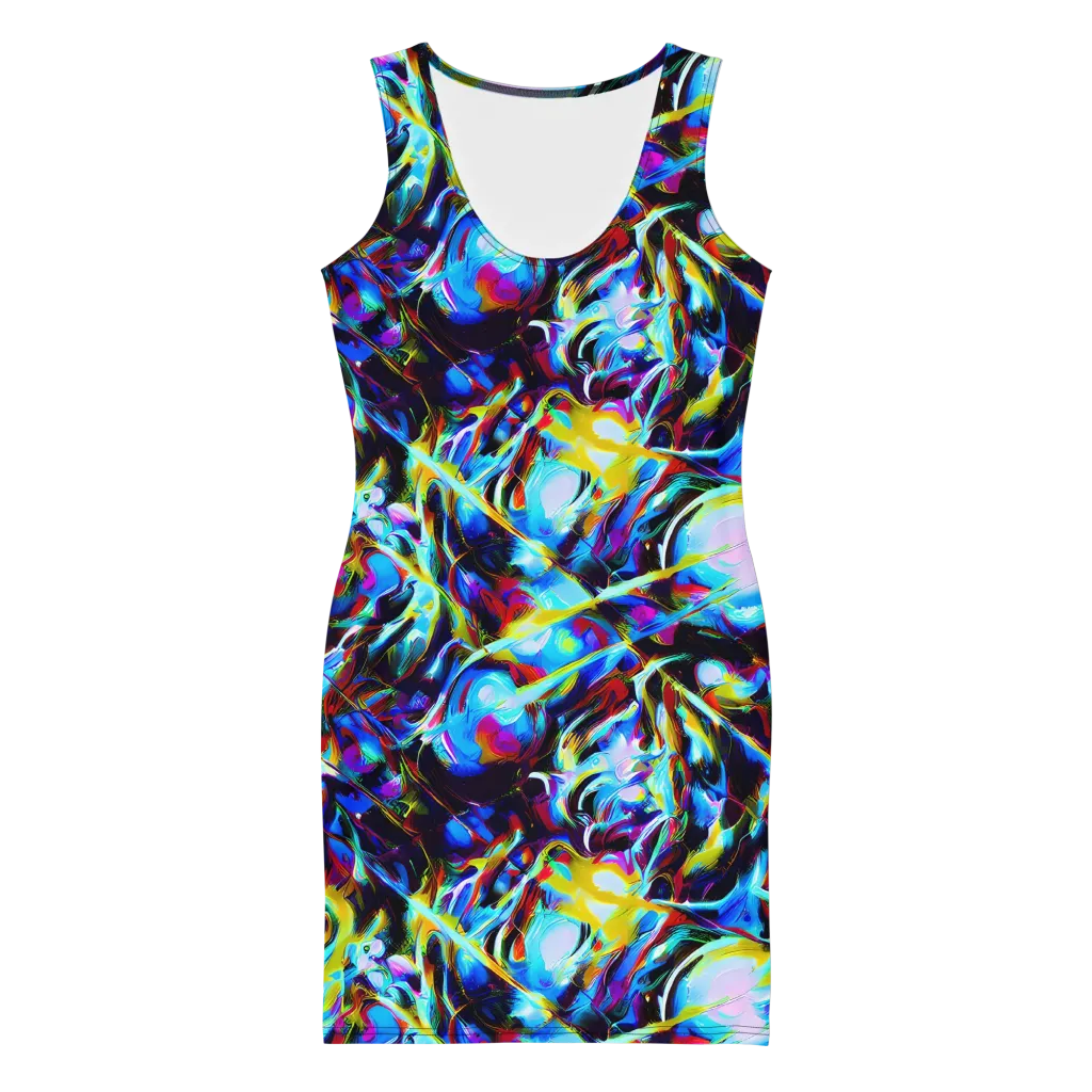 Spectrum Collision on Bodycon Dress — Front
