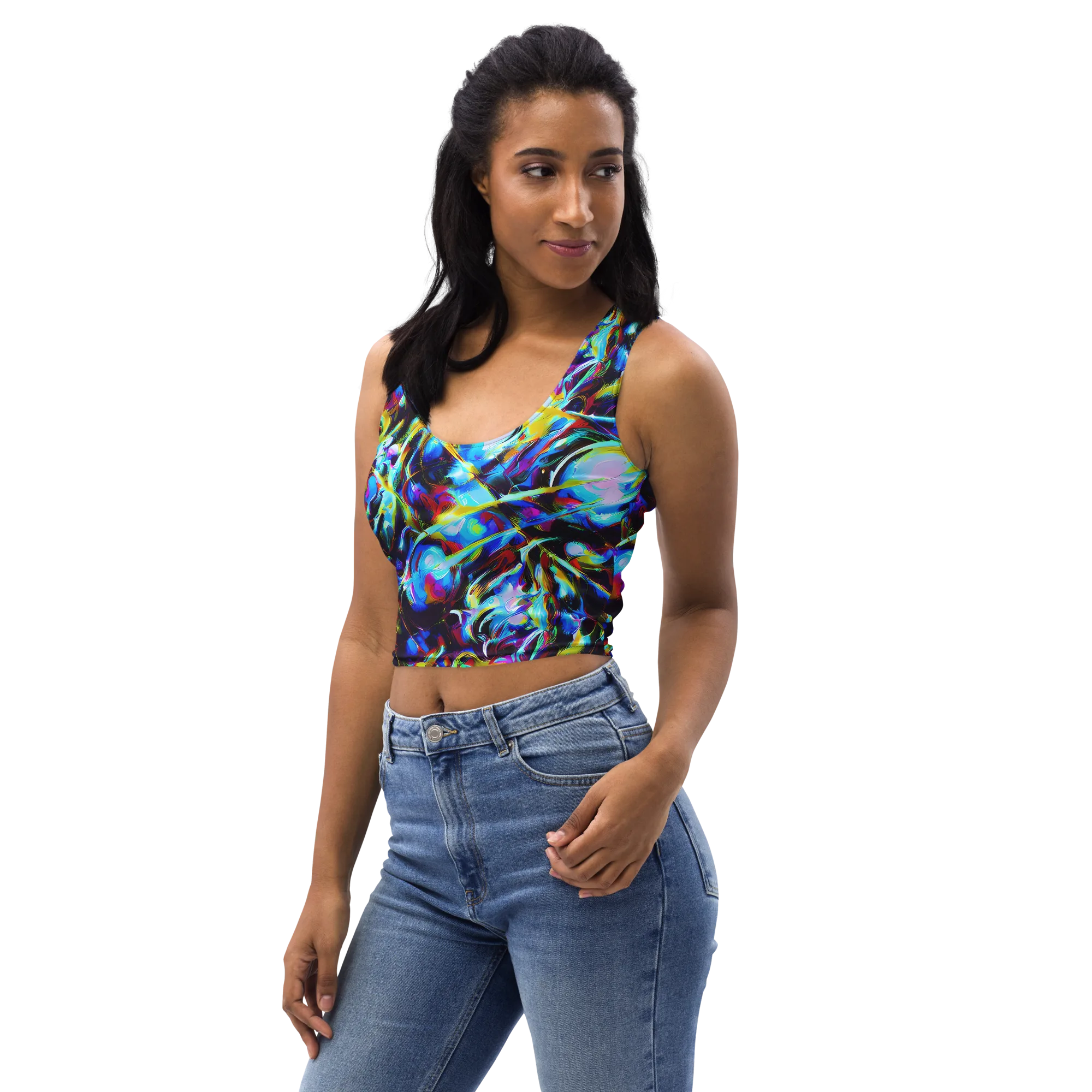Spectrum Collision on Crop Top — Left Front