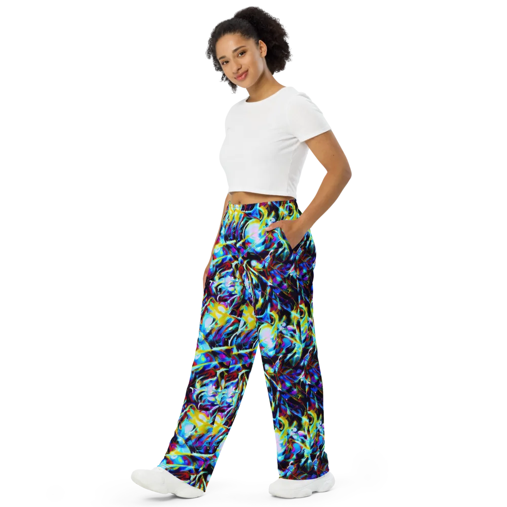 Spectrum Collision on Wide-Leg Pants — Left Front