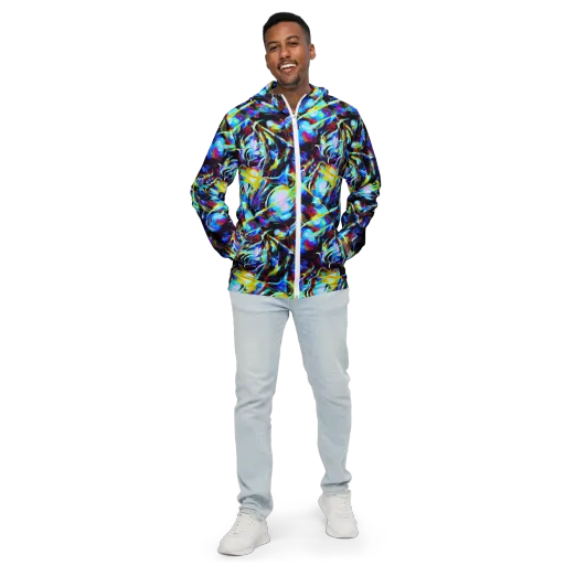 Spectrum Collision on a Men's Windbreaker