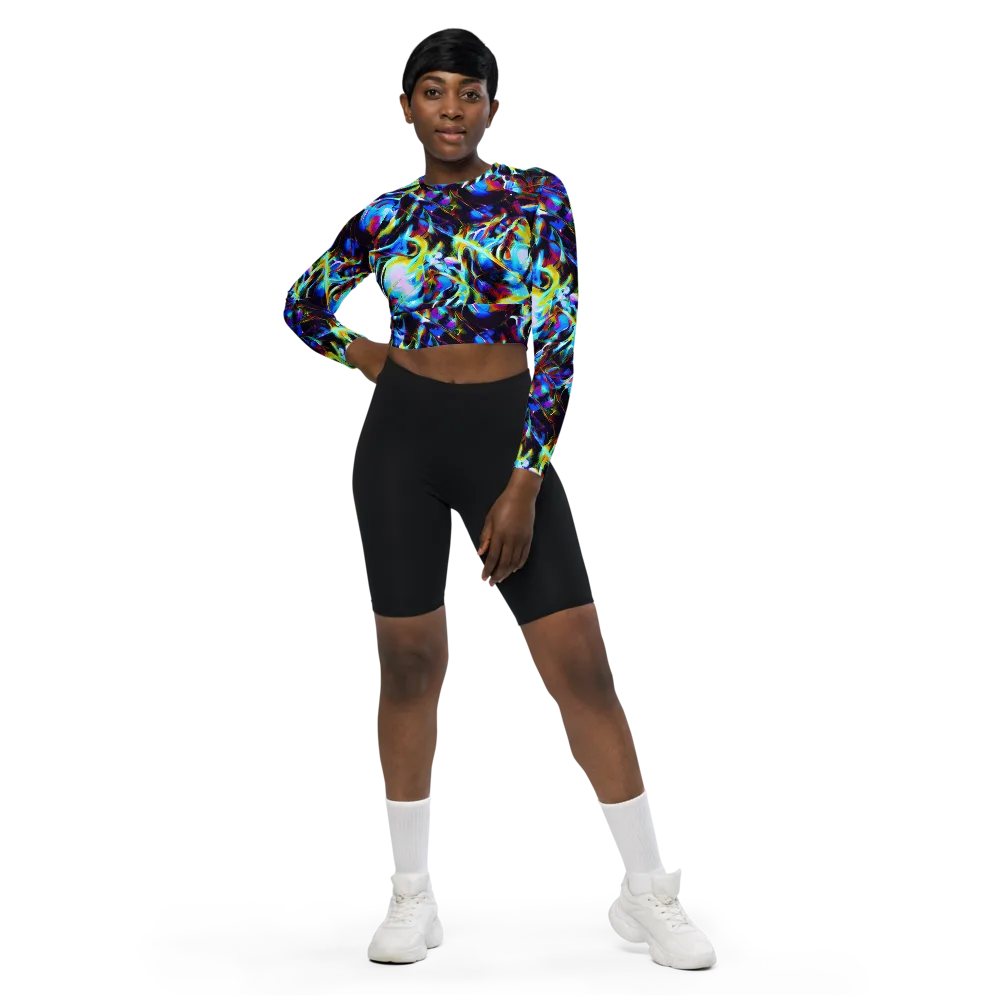 Spectrum Collision on Long Sleeve Crop Top — Front