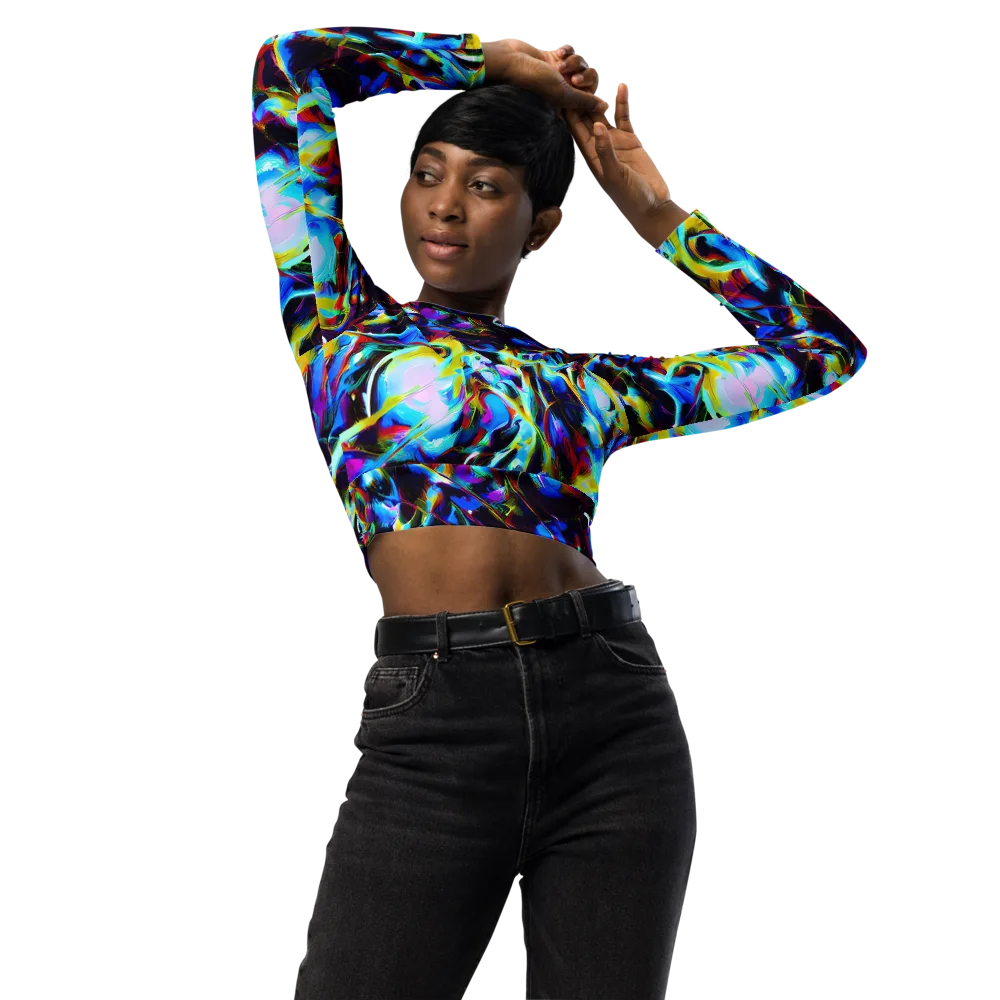 Spectrum Collision on Long Sleeve Crop Top — Front