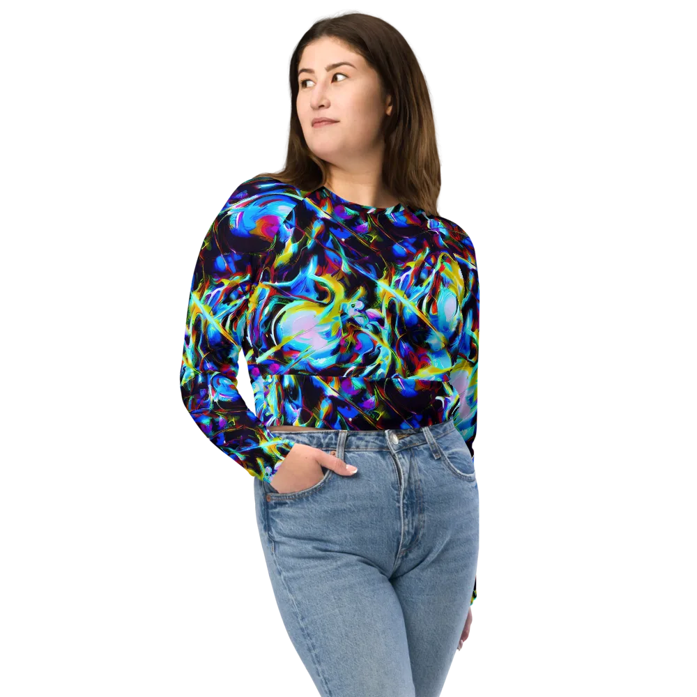 Spectrum Collision on Long Sleeve Crop Top — Front