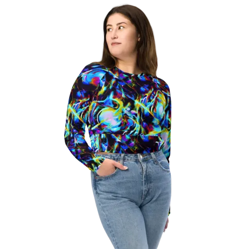Spectrum Collision on a Long Sleeve Crop Top