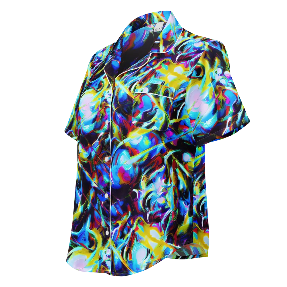 Spectrum Collision on Women's Short Sleeve Pajama Top — Left Front