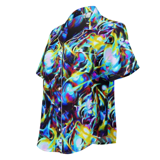 Spectrum Collision on a Women's Short Sleeve Pajama Top