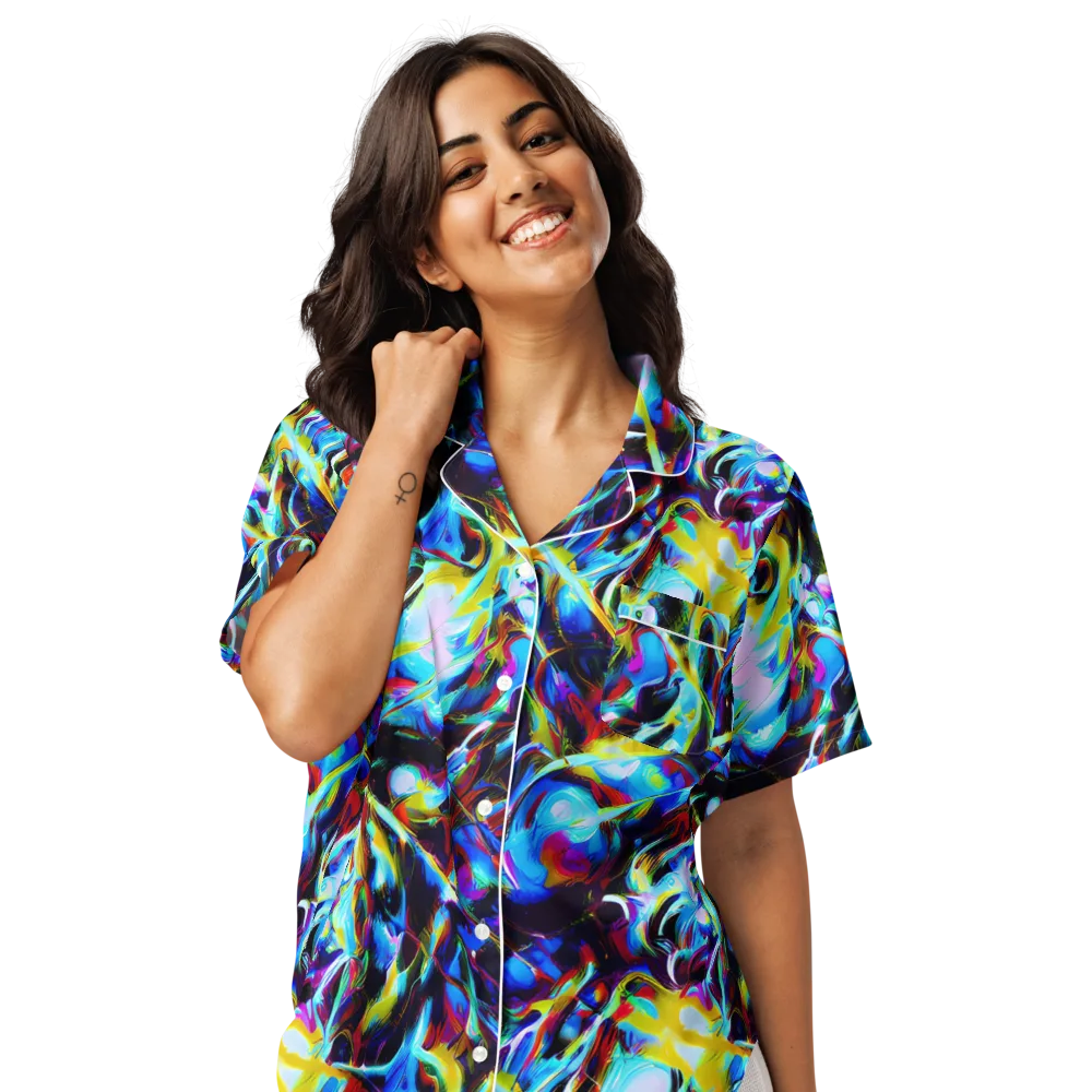 Spectrum Collision on Women's Short Sleeve Pajama Top — Front