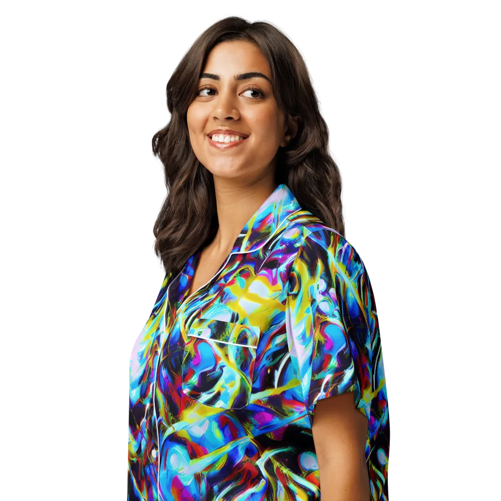 Spectrum Collision on Women's Short Sleeve Pajama Top — Left Front