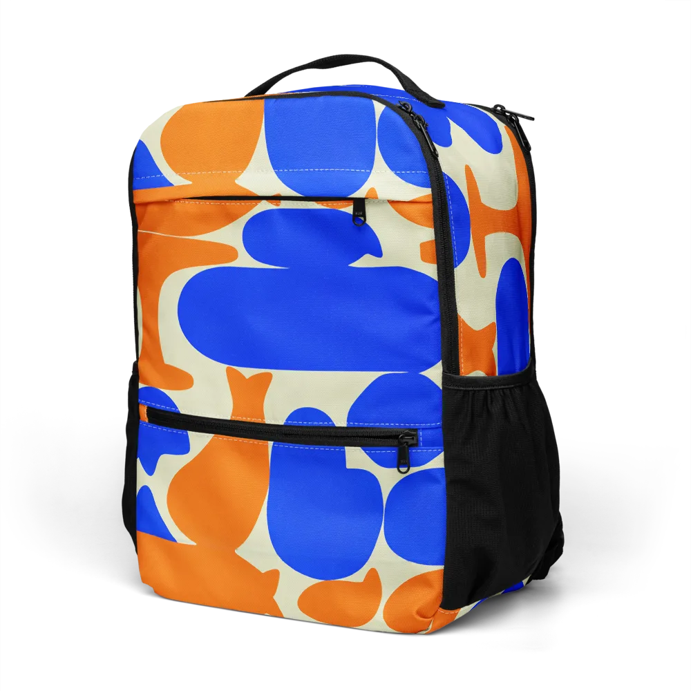 Cobalt Tangerine Totem on Utility Backpack — Left Front