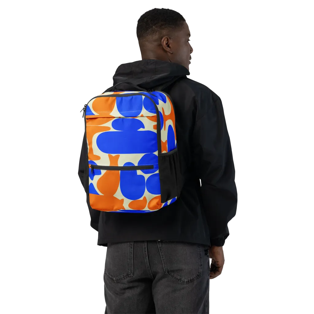 Cobalt Tangerine Totem on Utility Backpack — Back