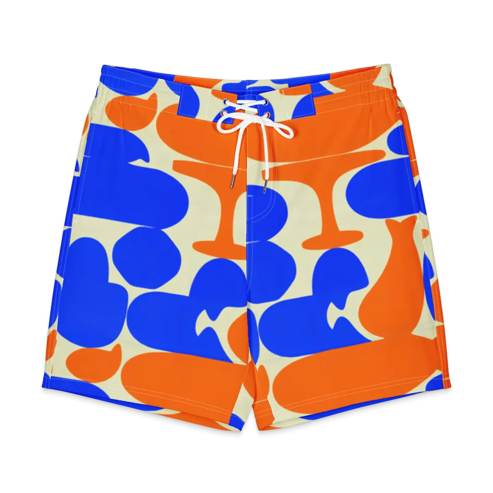 Cobalt Tangerine Totem on Men's Board Shorts — Front