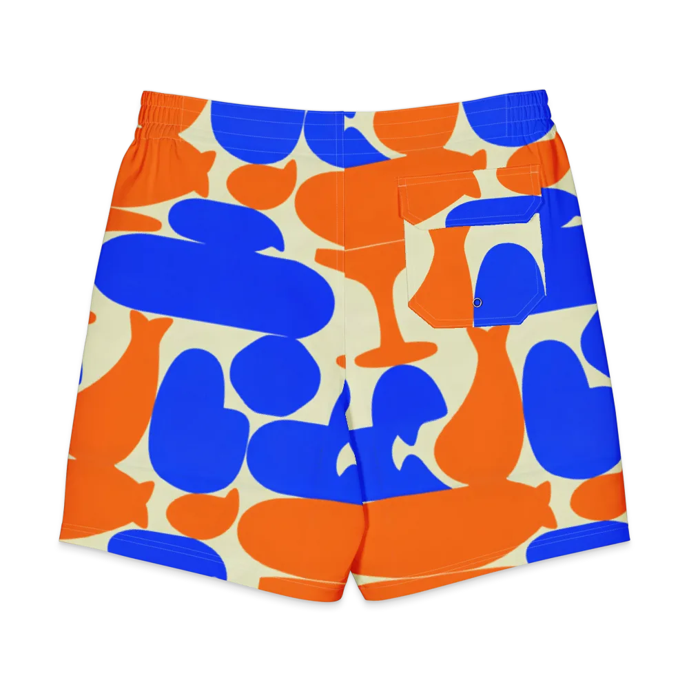 Cobalt Tangerine Totem on Men's Board Shorts — Back