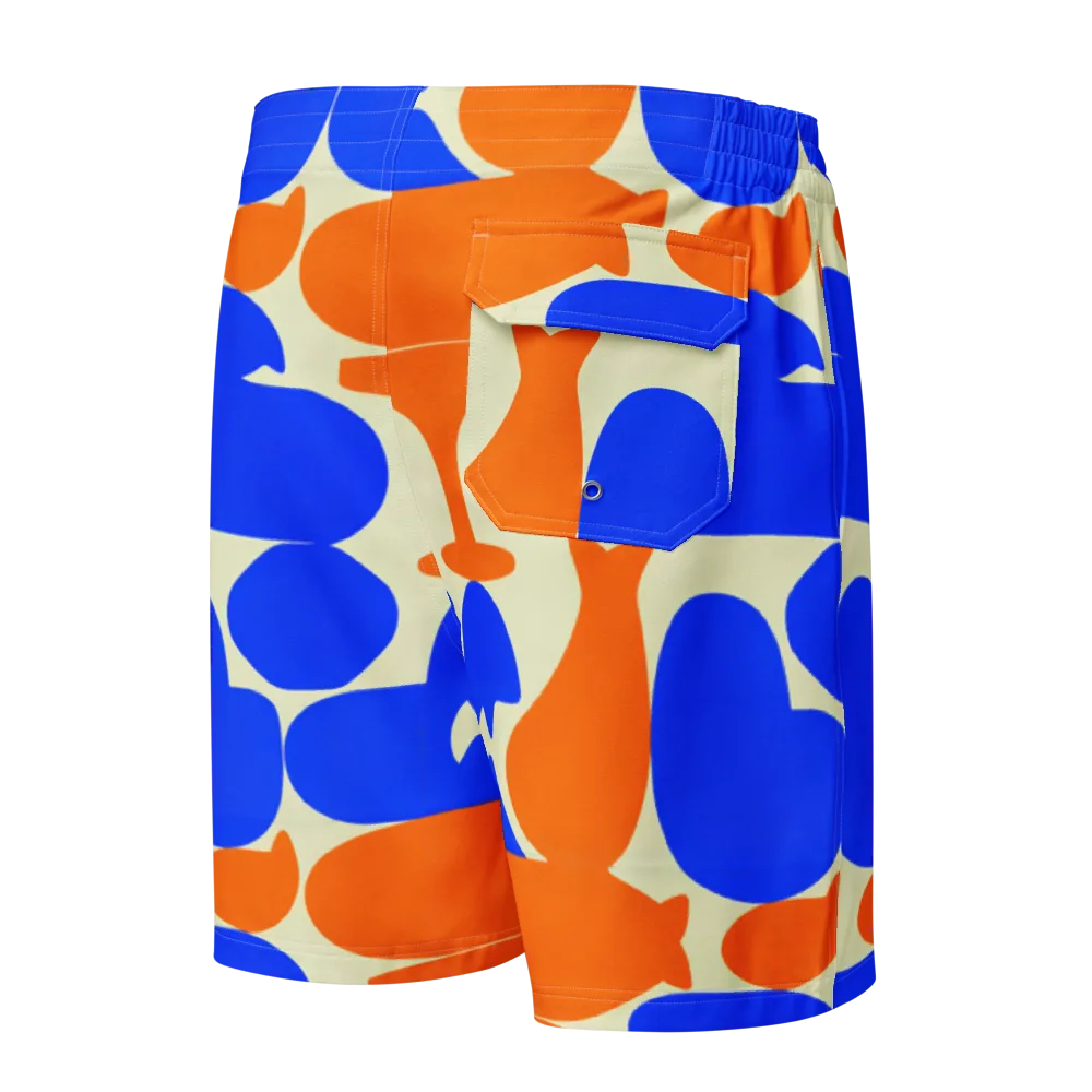 Cobalt Tangerine Totem on Men's Board Shorts — Back