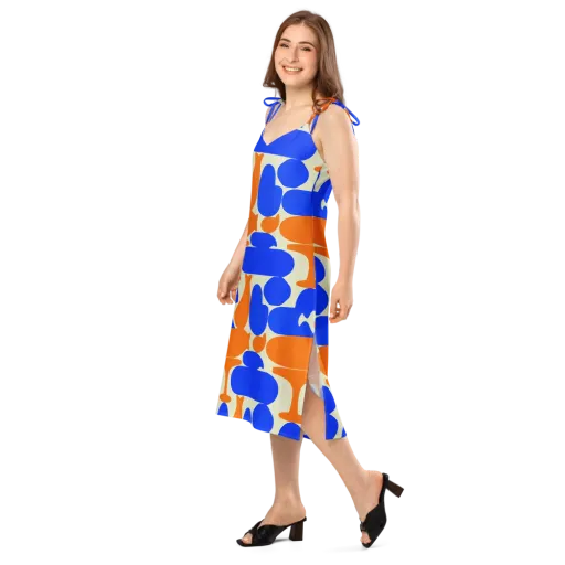Cobalt Tangerine Totem on a Slip Dress