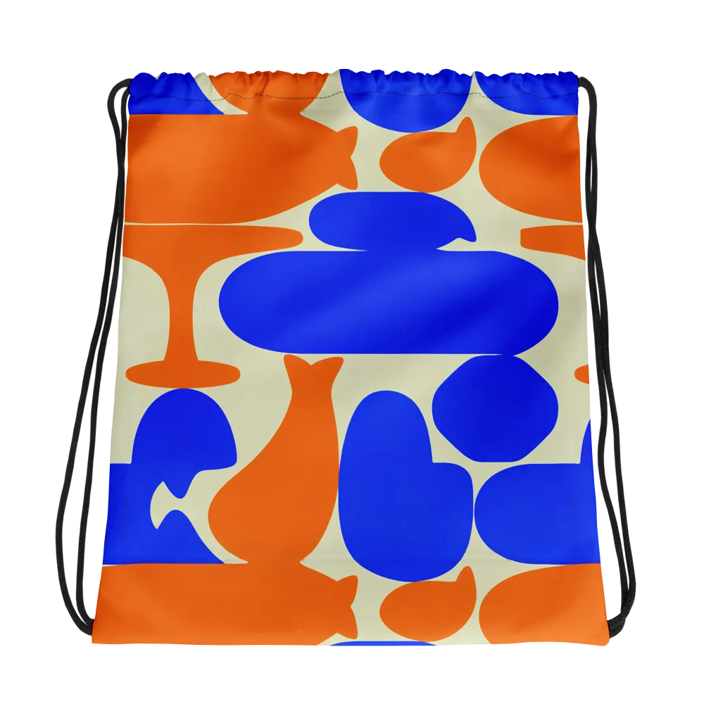 Cobalt Tangerine Totem on Drawstring Bag — Photo