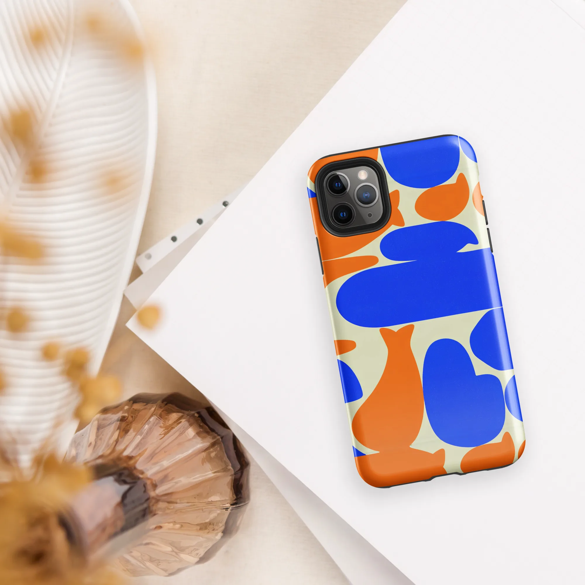 Cobalt Tangerine Totem on Tough Case for iPhone® — Front