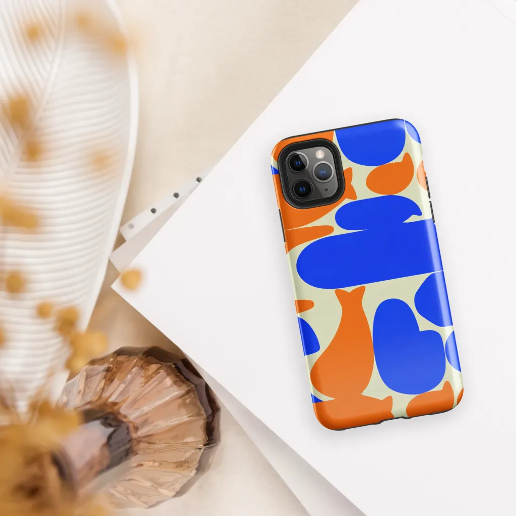 Cobalt Tangerine Totem on Tough Case for iPhone® — Front