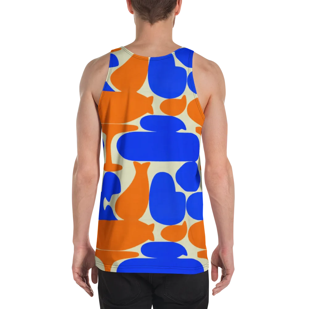 Cobalt Tangerine Totem on Men's Tank Top — Back