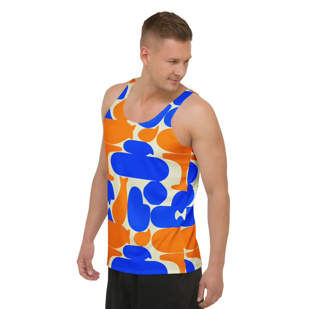 Cobalt Tangerine Totem on Men's Tank Top — Left Front