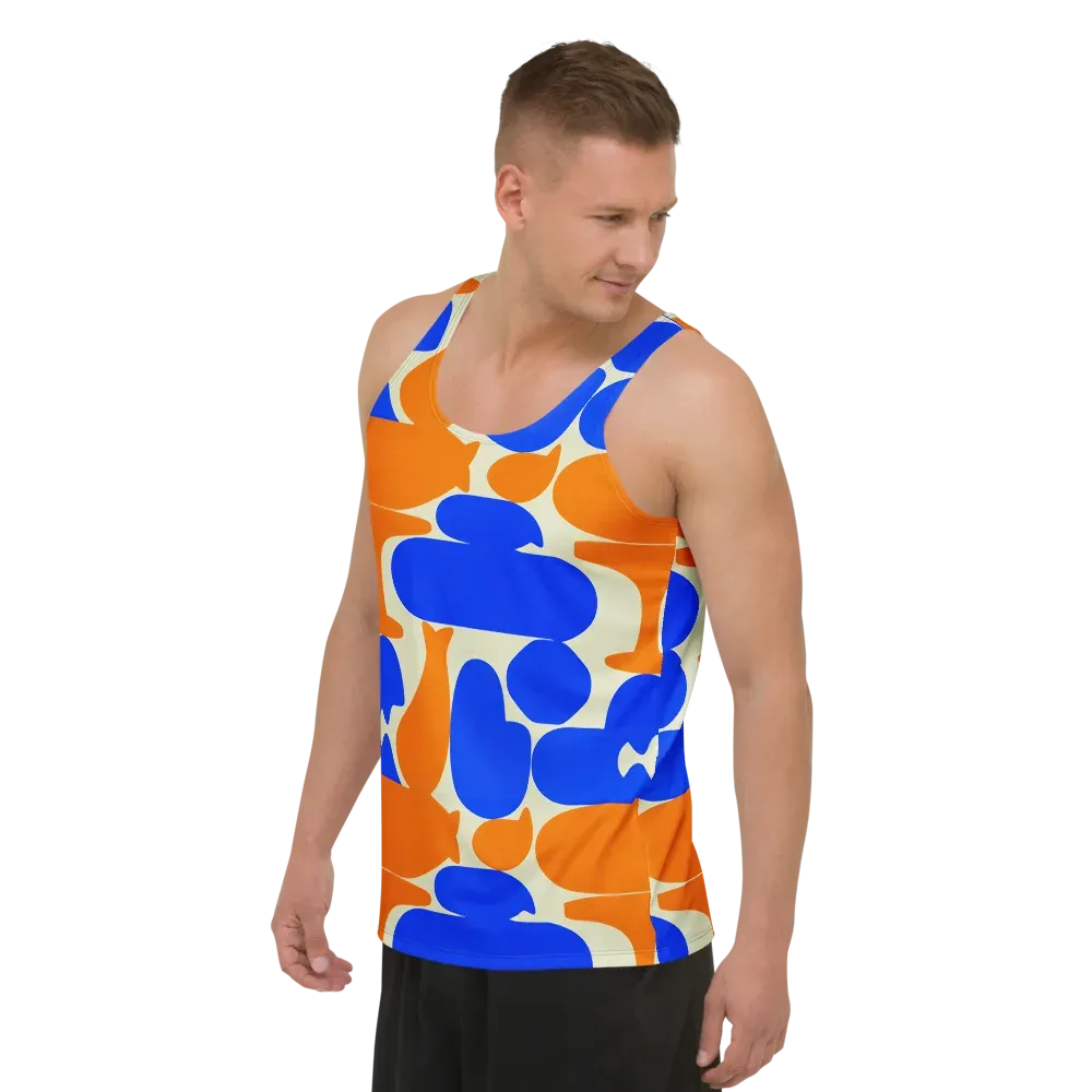 Cobalt Tangerine Totem on Men's Tank Top — Left Front