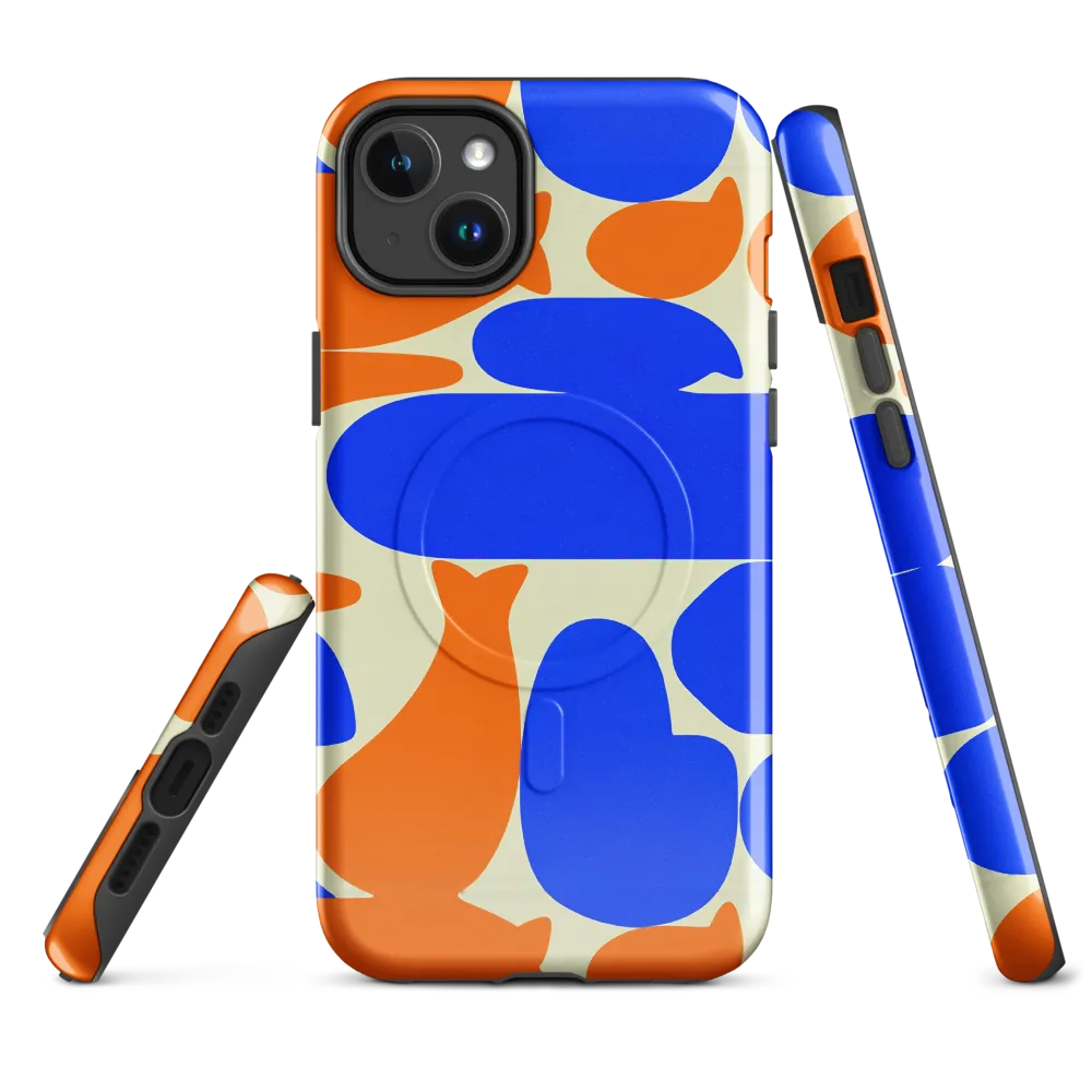 Cobalt Tangerine Totem on MagSafe Tough Case for iPhone® — Front
